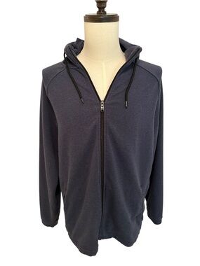 PUBLIC REC Full Zip Hoodie Blue XL Zip Pocket Lightweight Athleisure Pima Cotton